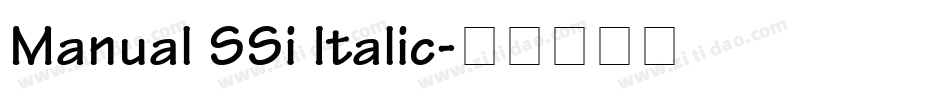 Manual SSi Italic字体转换